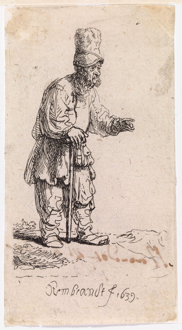 Žid v kšiltovce s vysokým kšiltem od Rembrandt van Rijn