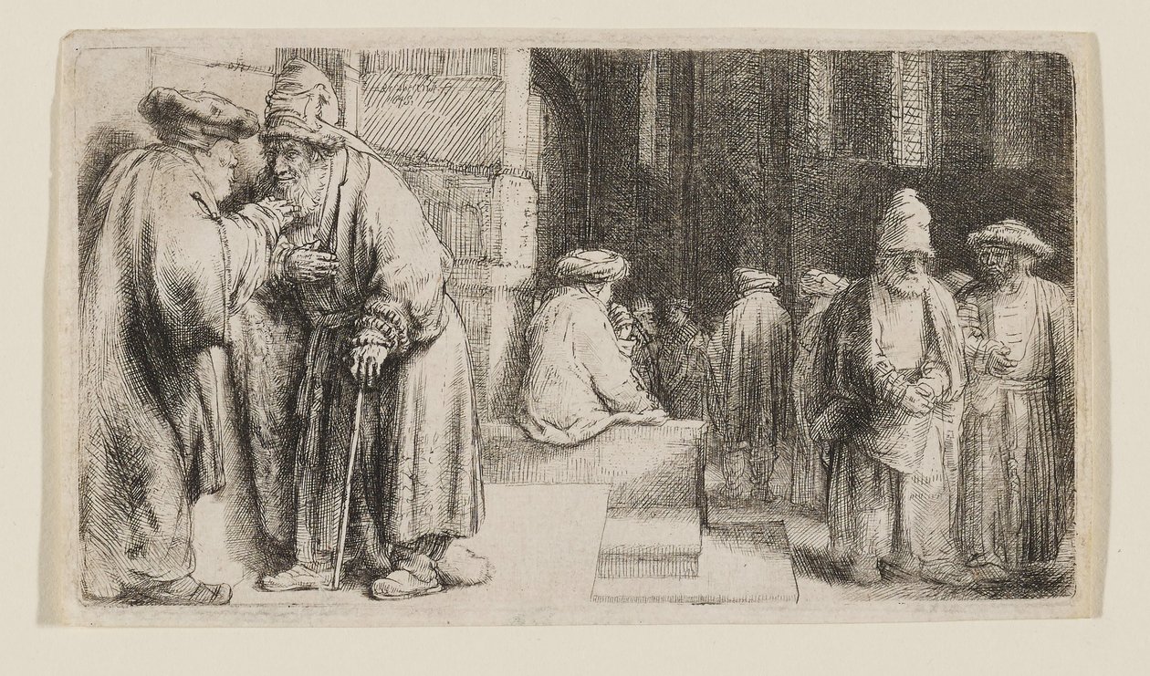 Židé v synagoze od Rembrandt van Rijn