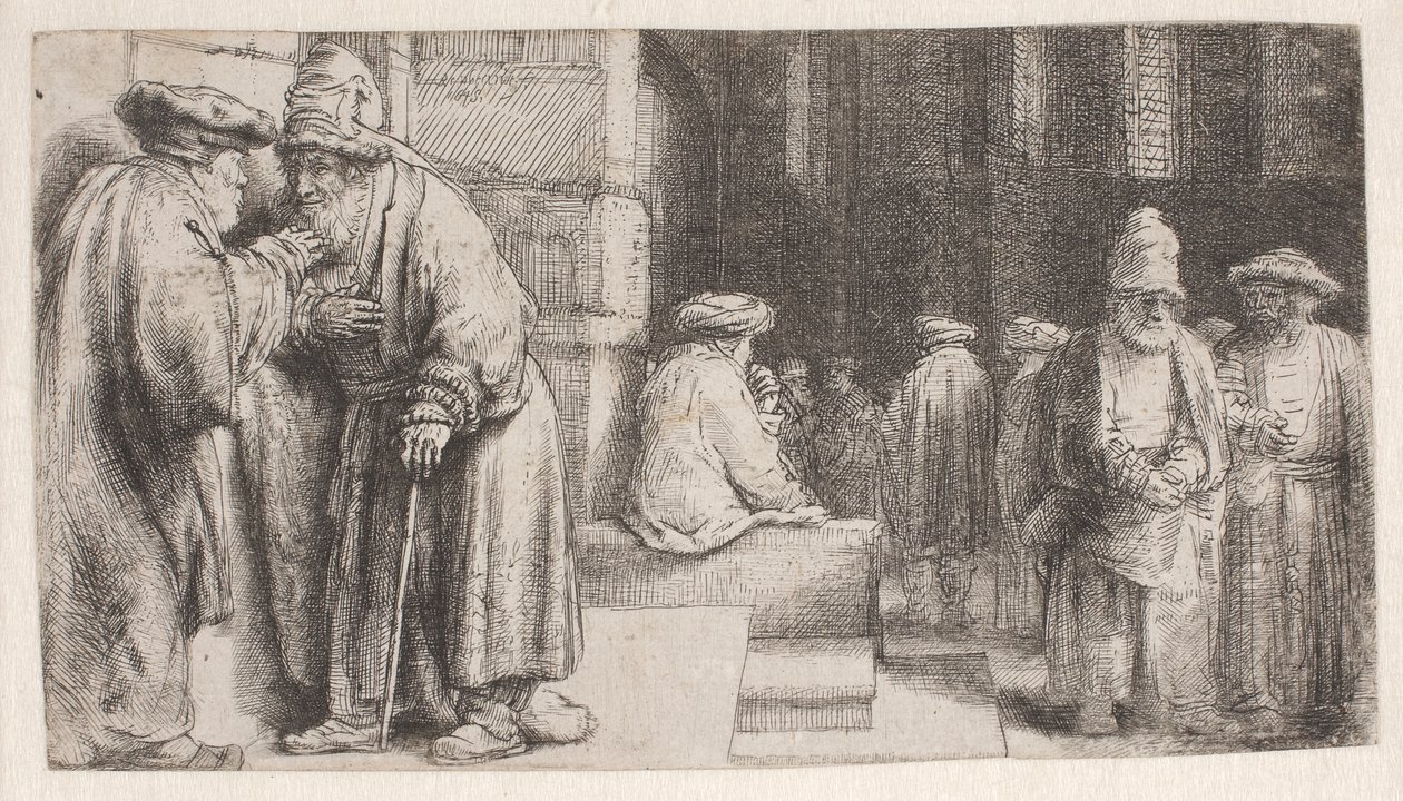Židé v synagoze od Rembrandt van Rijn