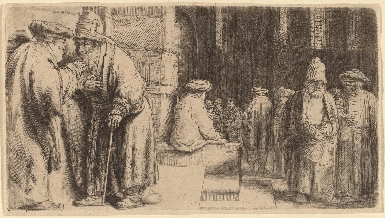 Židé v synagoze od Rembrandt van Rijn
