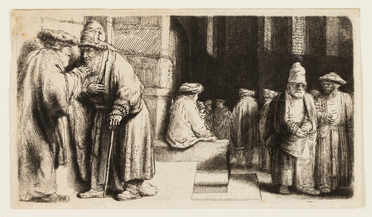 Židé v synagoze od Rembrandt van Rijn