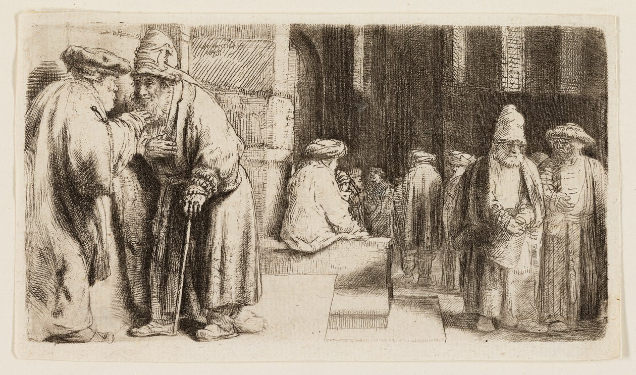 Židé v synagoze od Rembrandt van Rijn