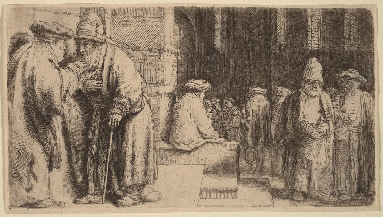Židé v synagoze od Rembrandt van Rijn