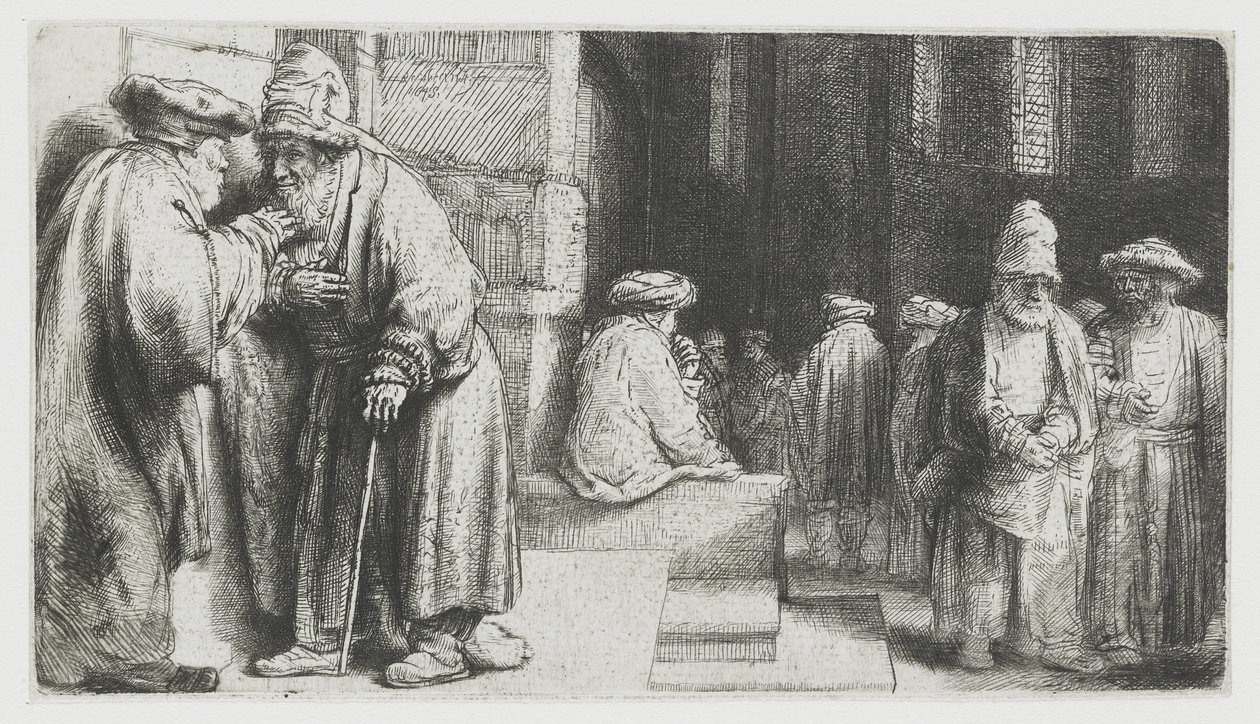 Židé v synagoze od Rembrandt van Rijn
