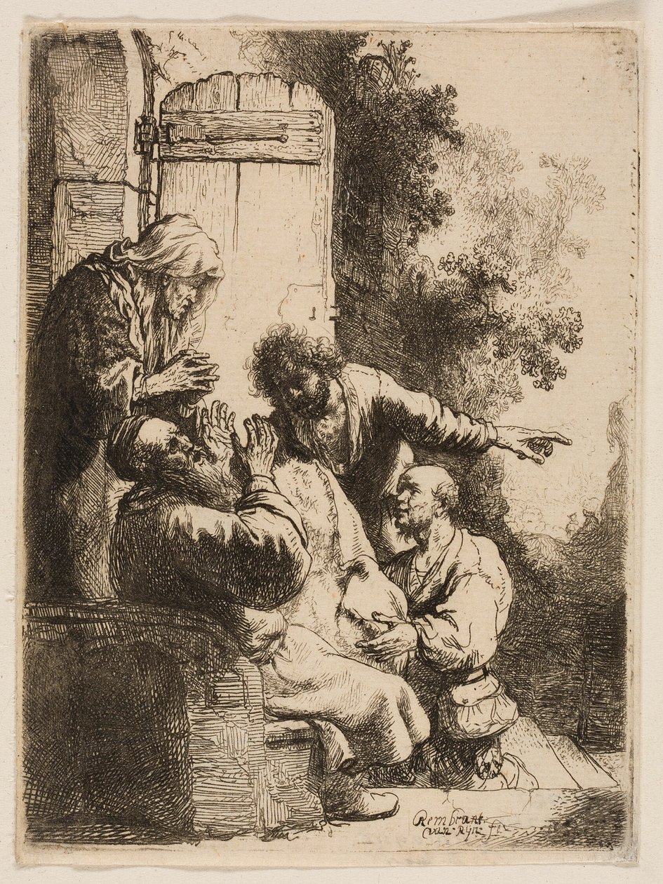 Josefův kabát přinesený Jákobovi od Rembrandt van Rijn