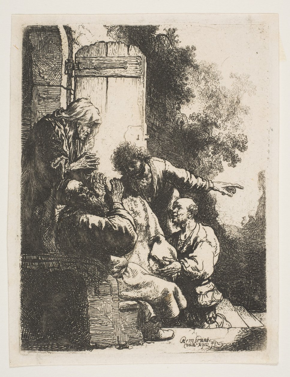 Josephův kabát přinesený Jacobovi, ca. 1633. od Rembrandt van Rijn