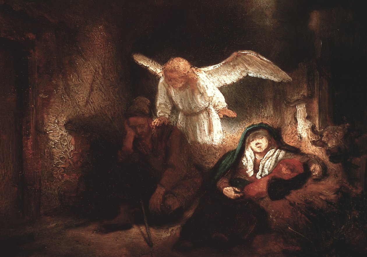 Josefův sen ve stáji v Betlémě, 1645 od Rembrandt van Rijn