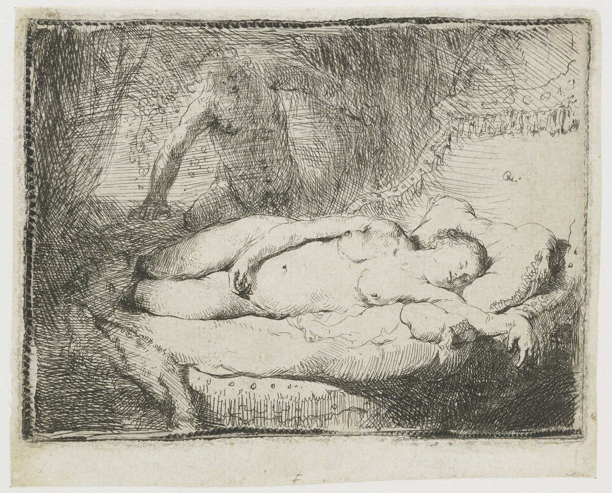 Jupiter a Antiope: menší talíř od Rembrandt van Rijn