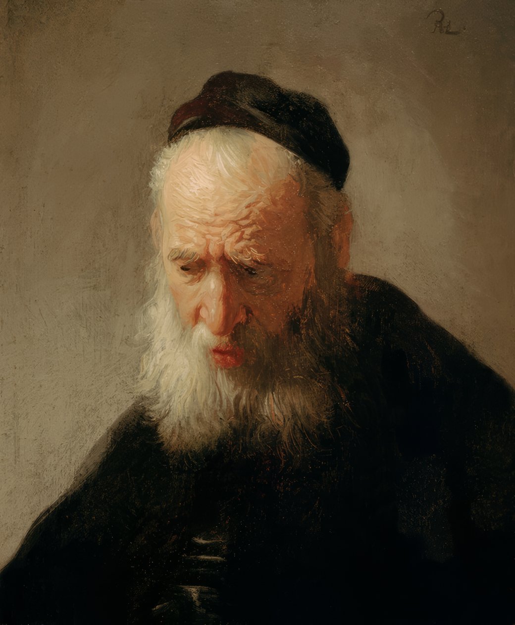 Hlava starého muže od Rembrandt van Rijn