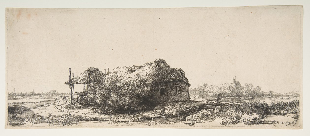 Krajina s chalupou a seníkem, 1641. od Rembrandt van Rijn