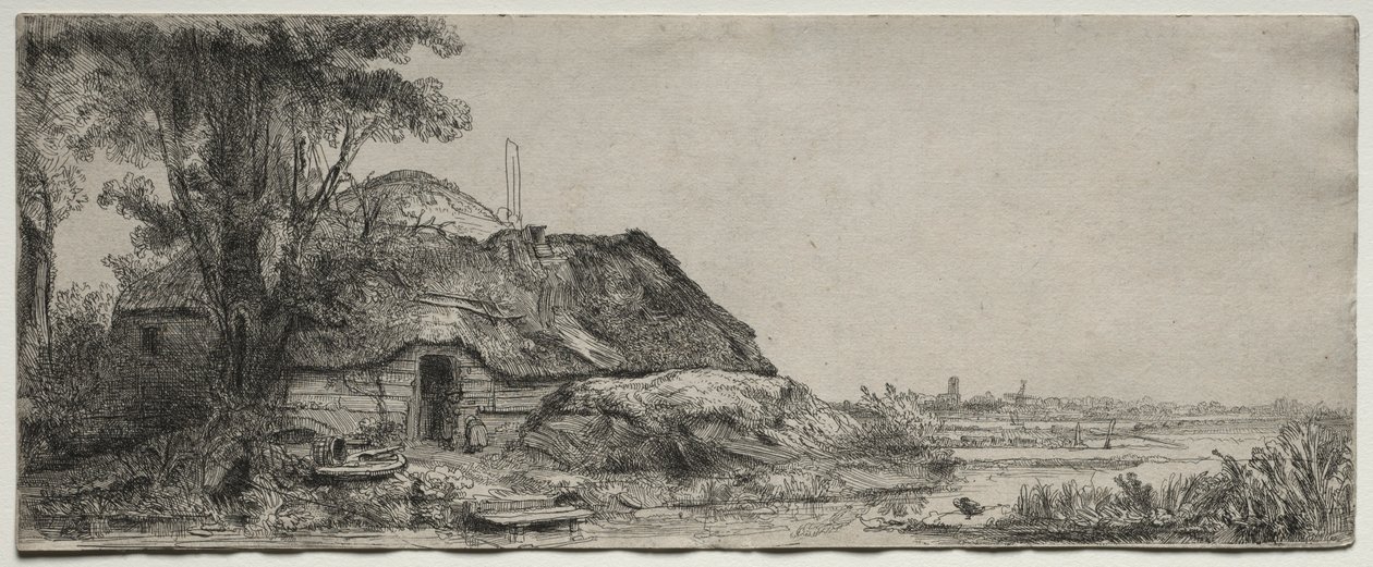 Krajina s chalupou a velkým stromem, 1641. od Rembrandt van Rijn