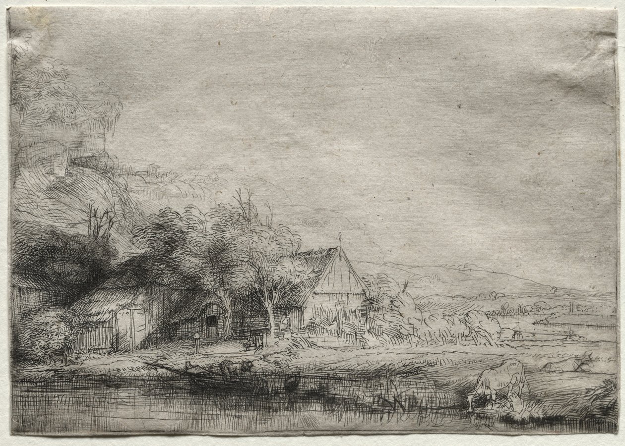 Krajina s krávou od Rembrandt van Rijn