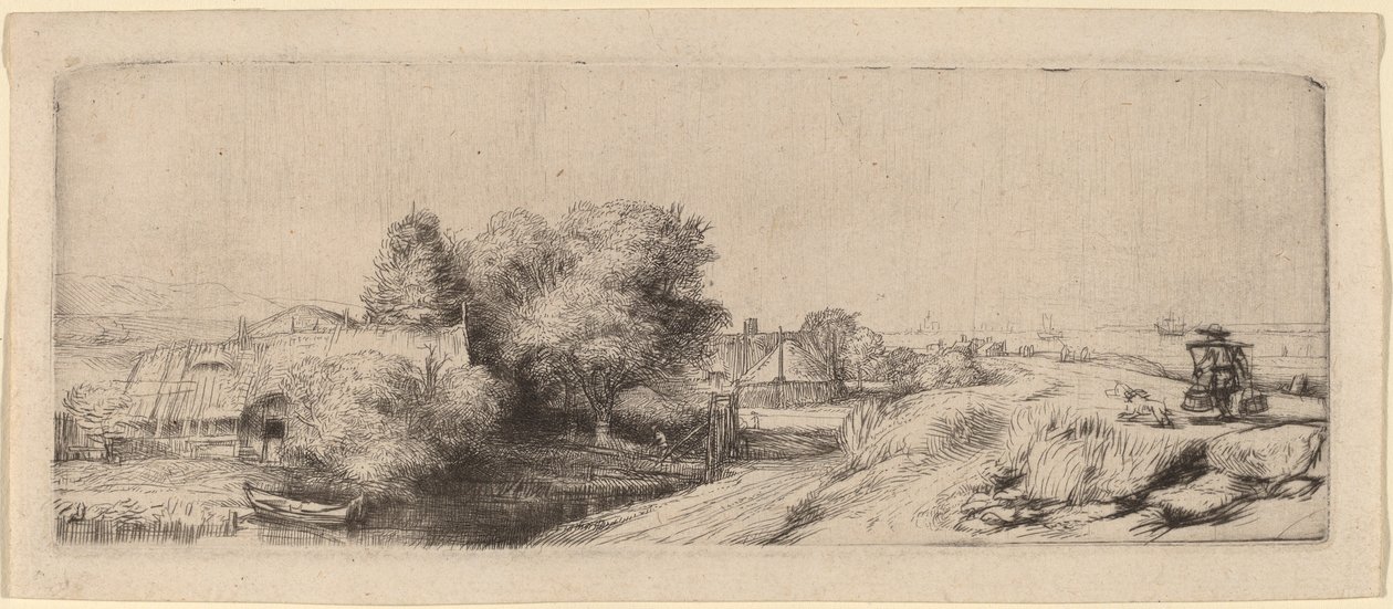 Krajina s mlékařem od Rembrandt van Rijn