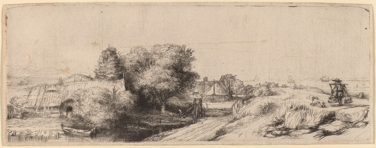 Krajina s mlékařem, c. 1650. od Rembrandt van Rijn