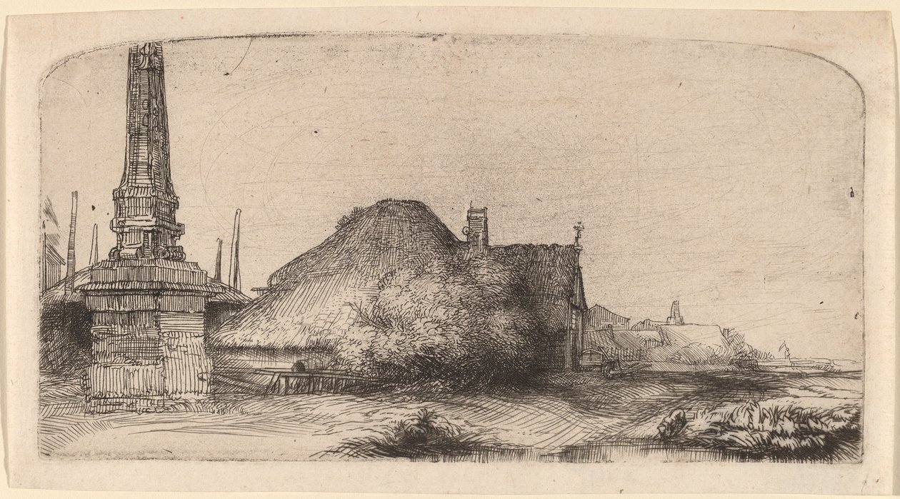 Krajina s obeliskem od Rembrandt van Rijn
