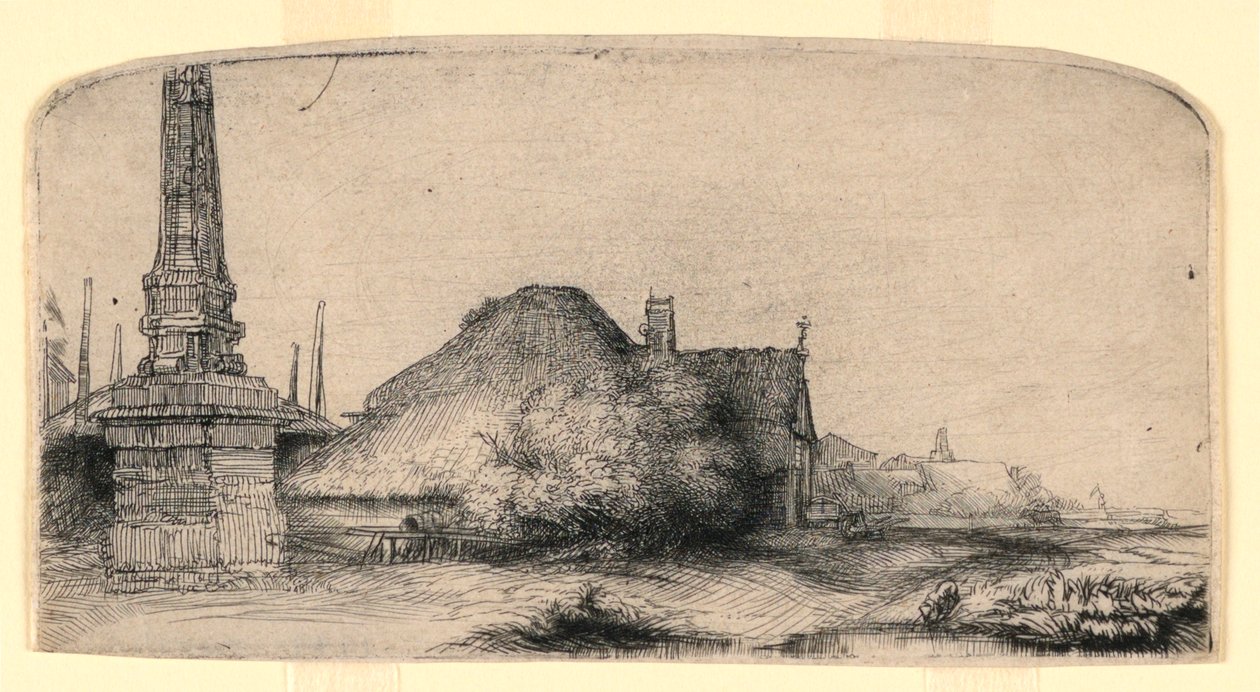 Krajina s obeliskem od Rembrandt van Rijn