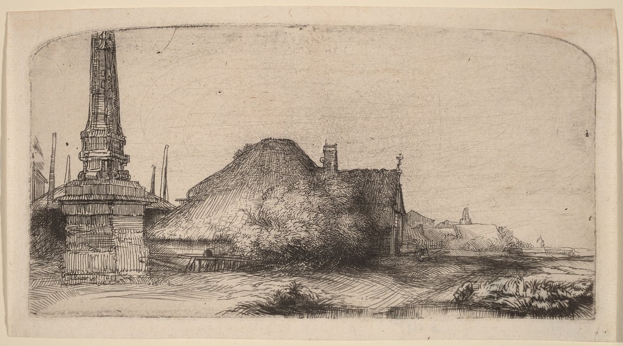 Krajina s obeliskem od Rembrandt van Rijn