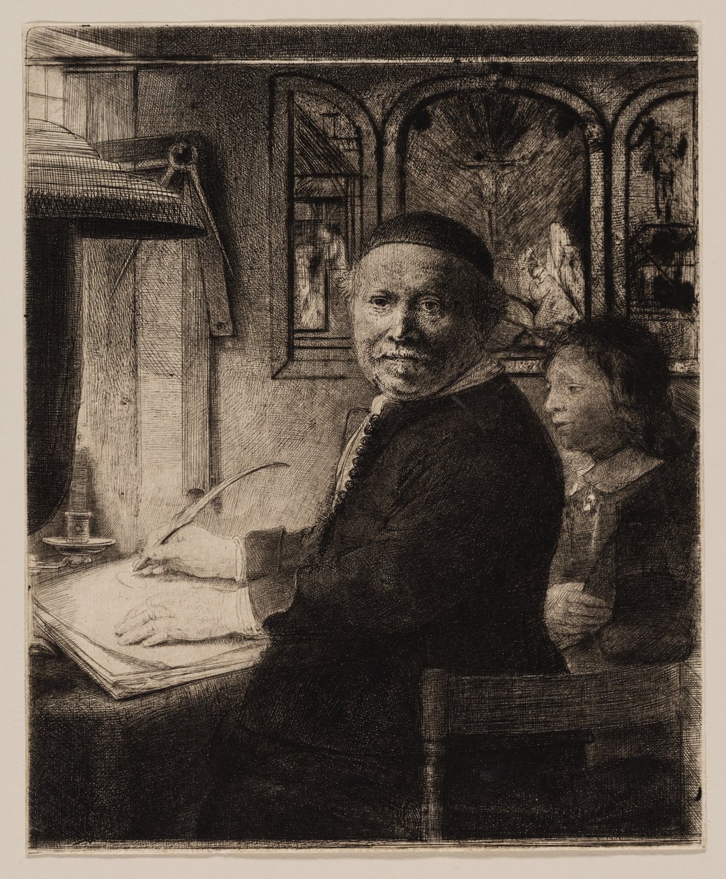 Lieven Willemsz van Coppenol, Mistr psaní: Menší talíř od Rembrandt van Rijn