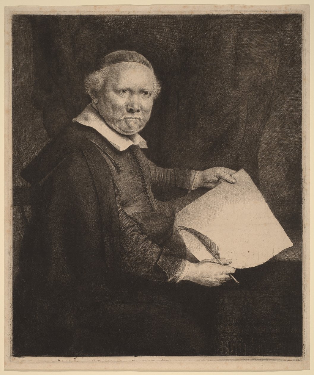 Lieven Willemsz van Coppenol: Větší deska od Rembrandt van Rijn