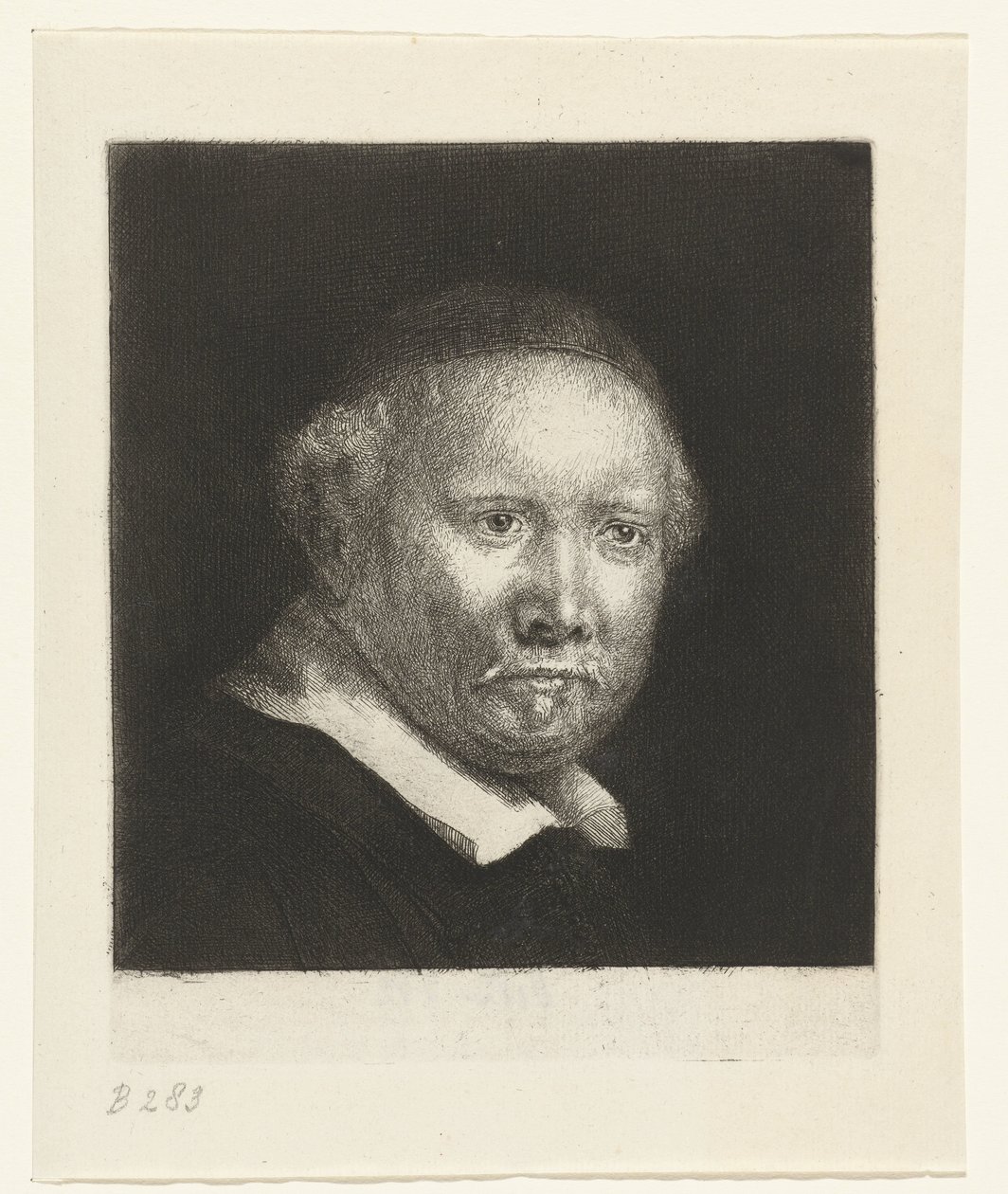 Lieven Willemsz. van Coppenol, mistr písma: větší deska od Rembrandt van Rijn