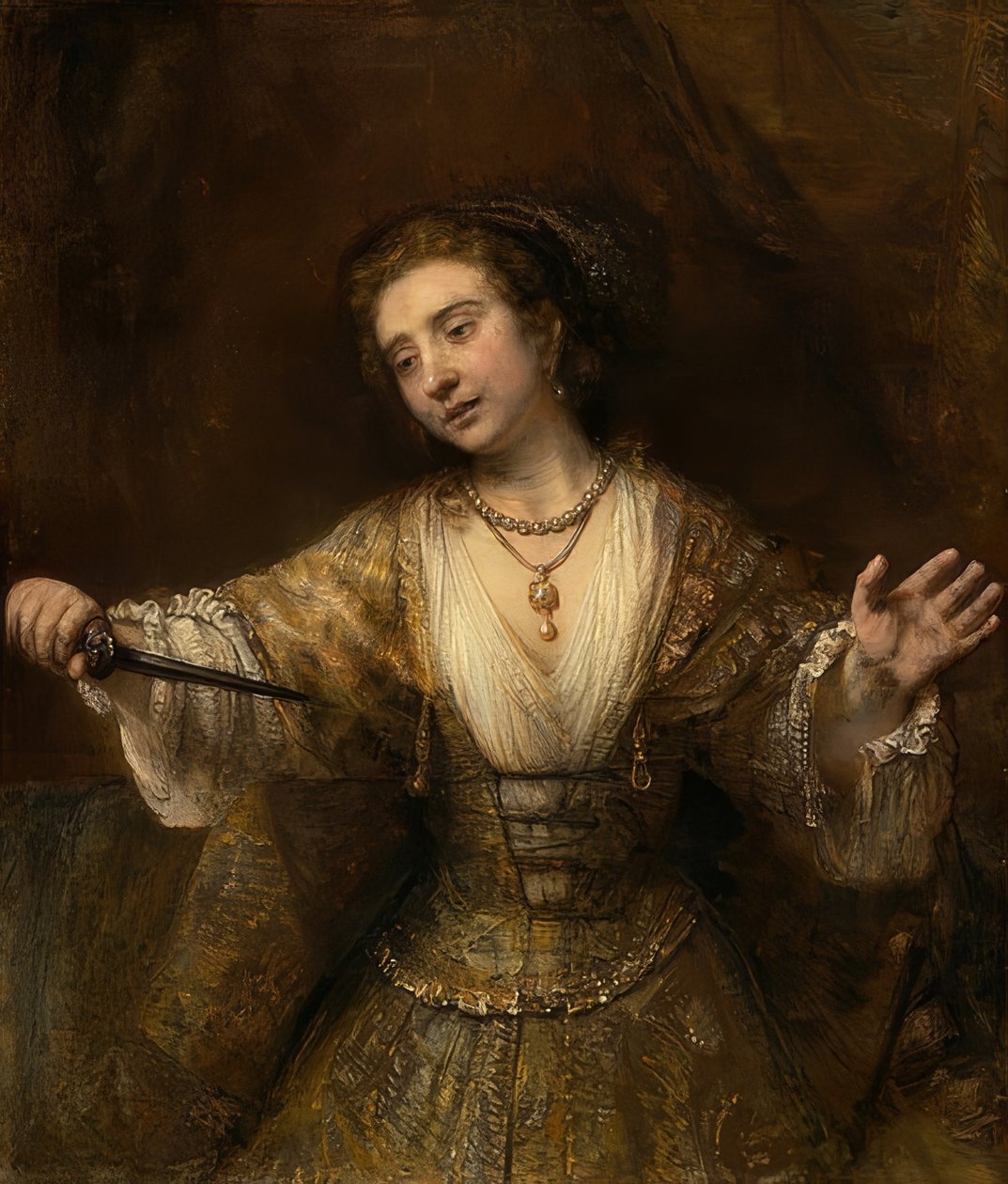 Lukrécie. 1664 od Rembrandt van Rijn