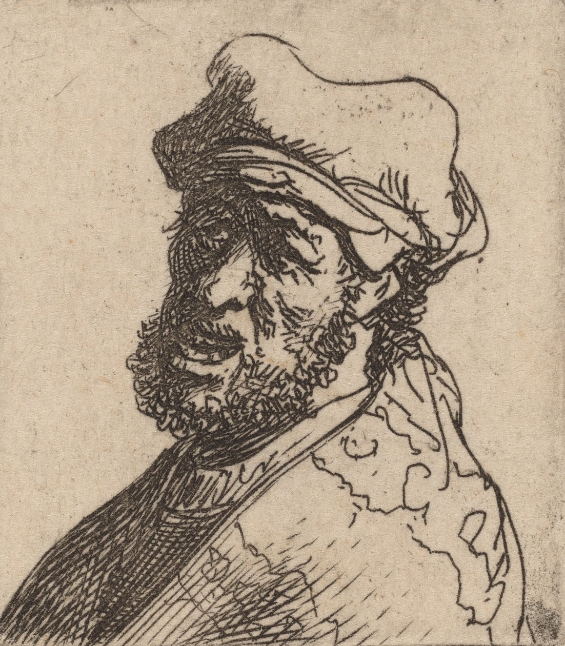 Muž křičí, tři čtvrtiny vlevo, c. 16301631. od Rembrandt van Rijn