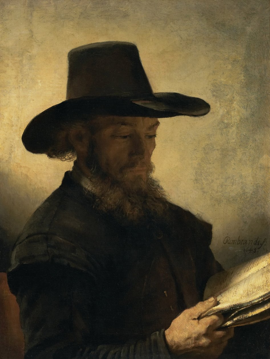 Muž Reading, kolem roku 1648 od Rembrandt van Rijn