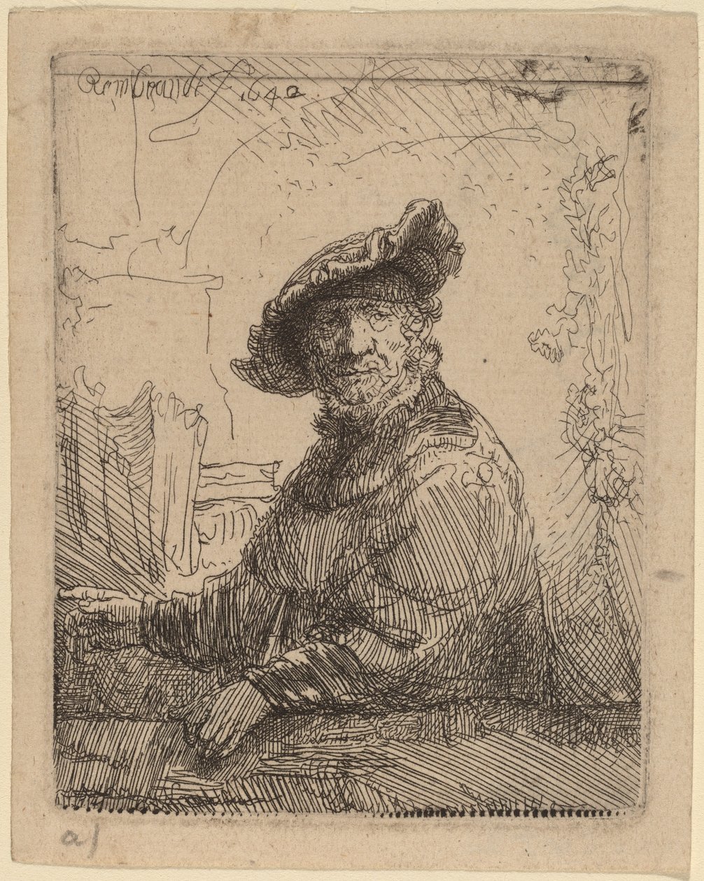 Muž v altánku od Rembrandt van Rijn