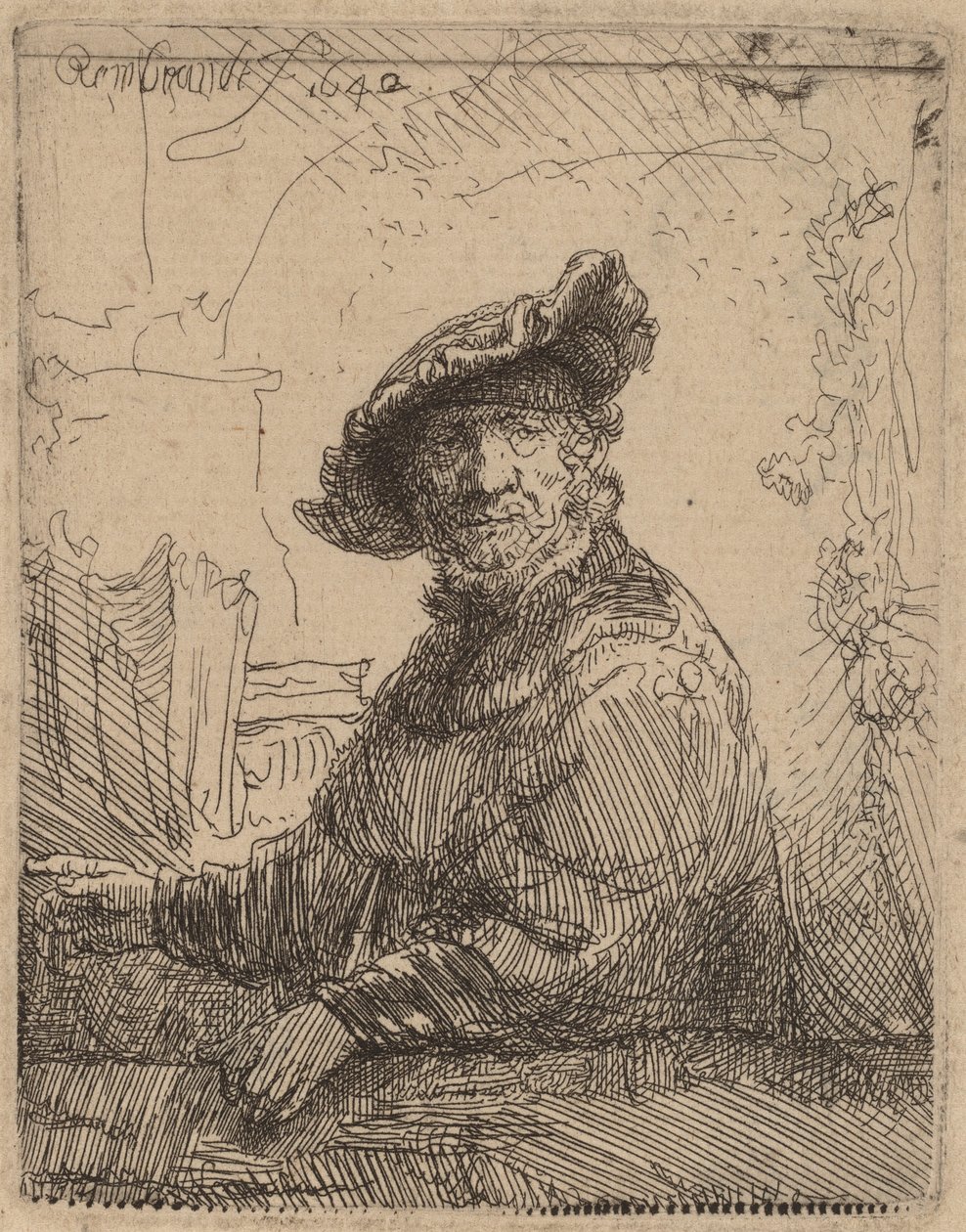 Muž v altánku, 1642. od Rembrandt van Rijn