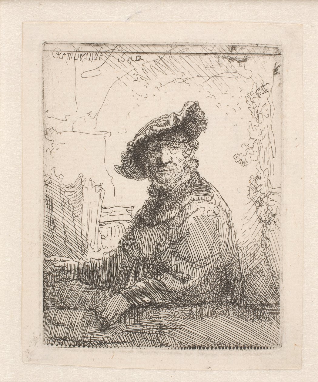 Muž v altánku od Rembrandt van Rijn