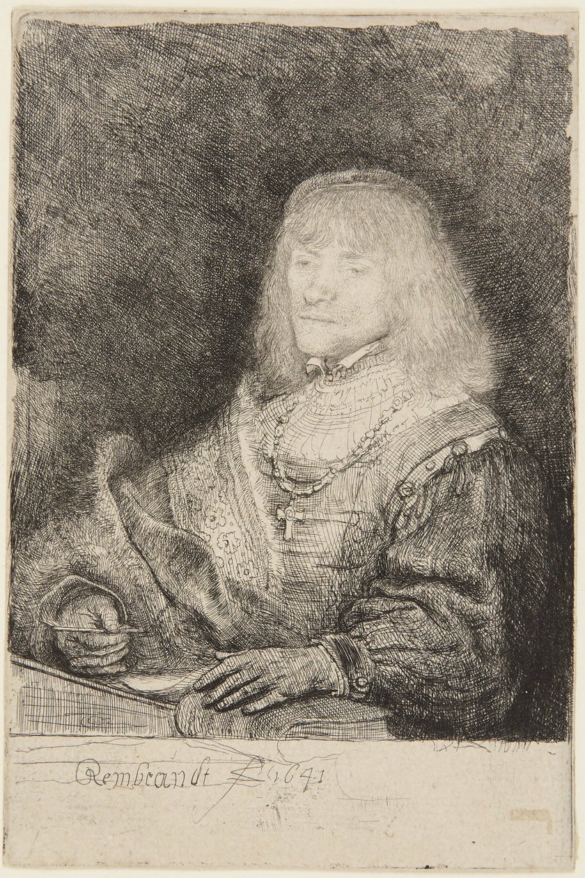 Muž s krucifixem a řetězem od Rembrandt van Rijn