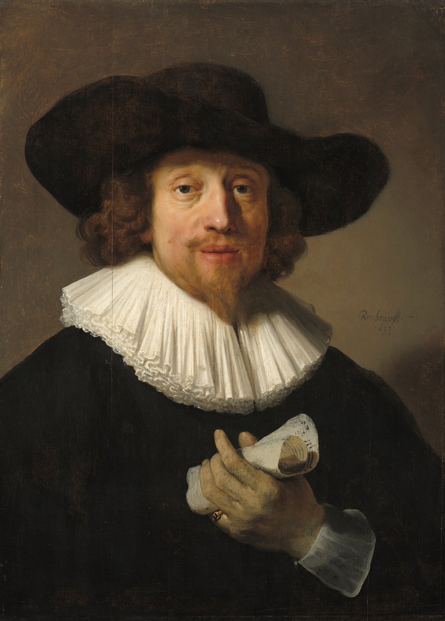 Muž s notami, 1633 od Rembrandt van Rijn