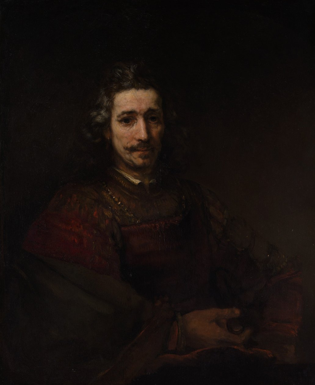 Muž s lupou, kolem roku 1660 od Rembrandt van Rijn