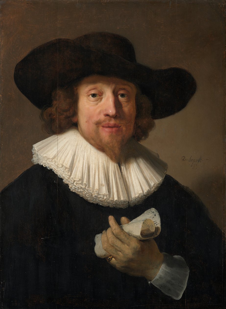 Muž s notovým listem od Rembrandt van Rijn