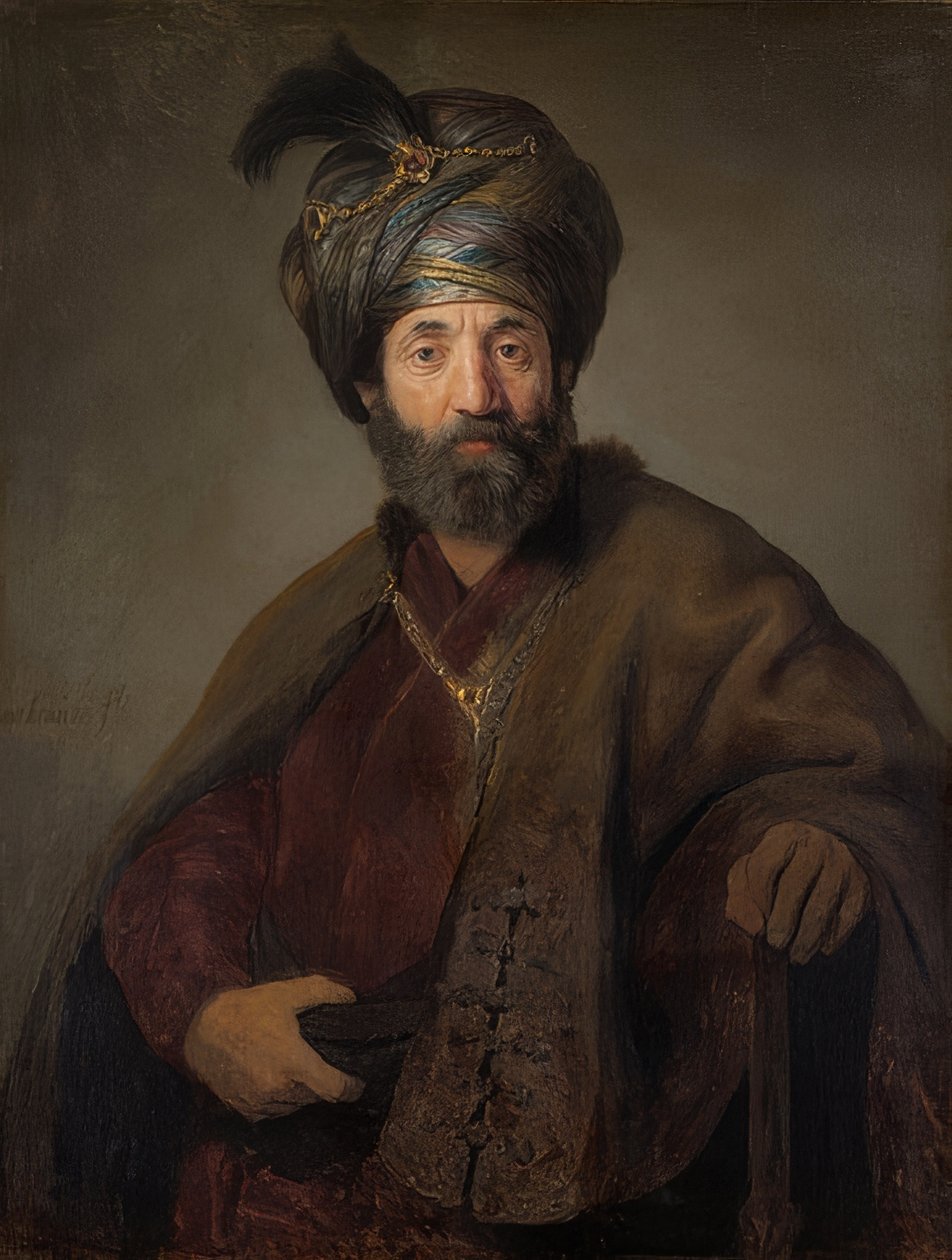 Muž v orientálním kostýmu. Kolem roku 1635 od Rembrandt van Rijn