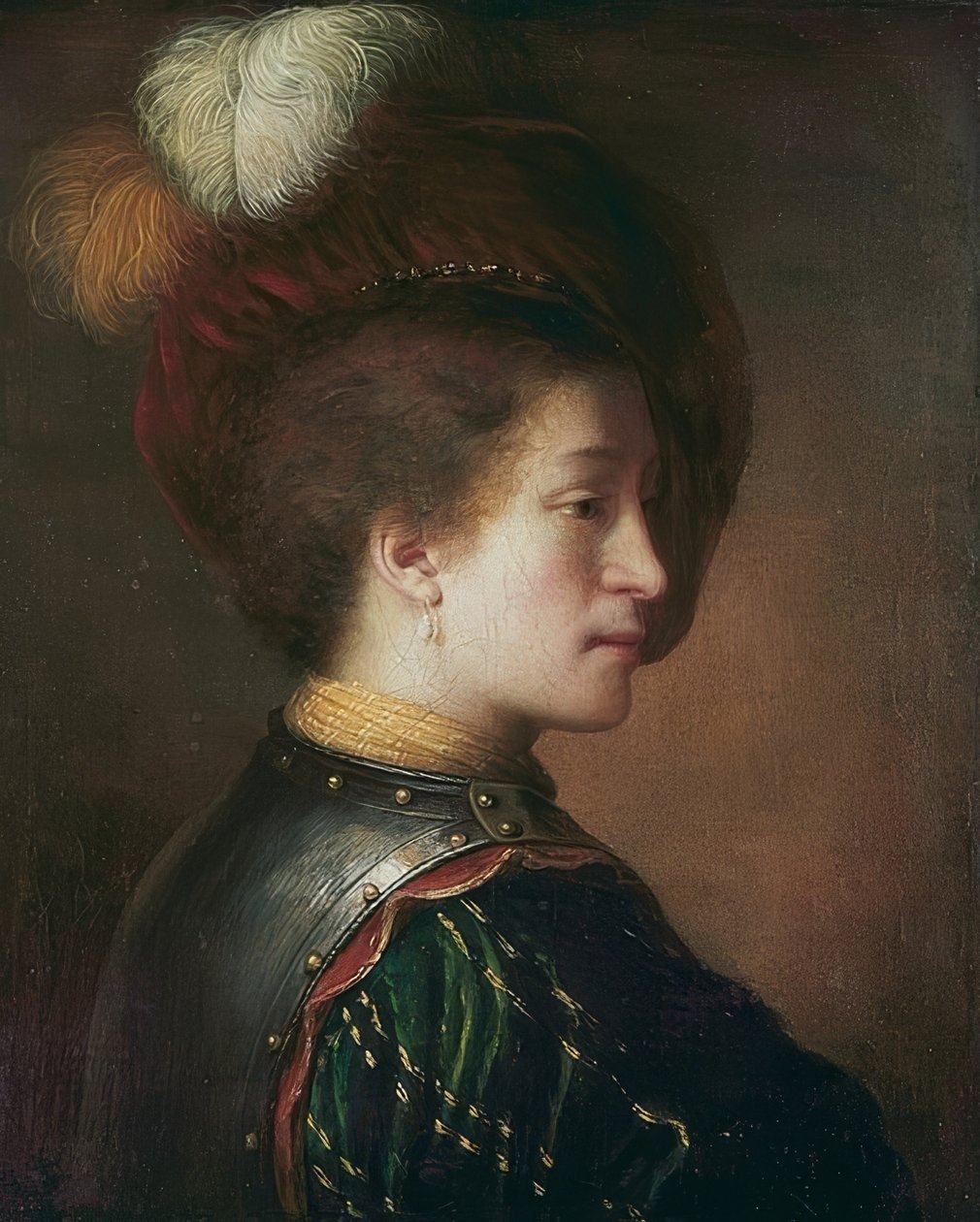 Muž s péřovým kloboukem od Rembrandt van Rijn