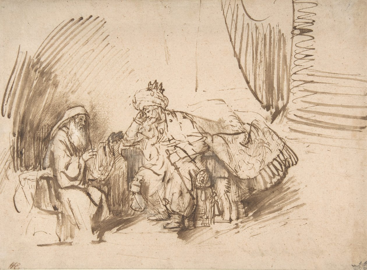 Nathan napomínající David, 1650-55. od Rembrandt van Rijn