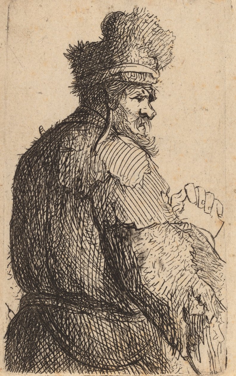 Starý muž při pohledu zezadu, z profilu doprava, c. 1631. od Rembrandt van Rijn