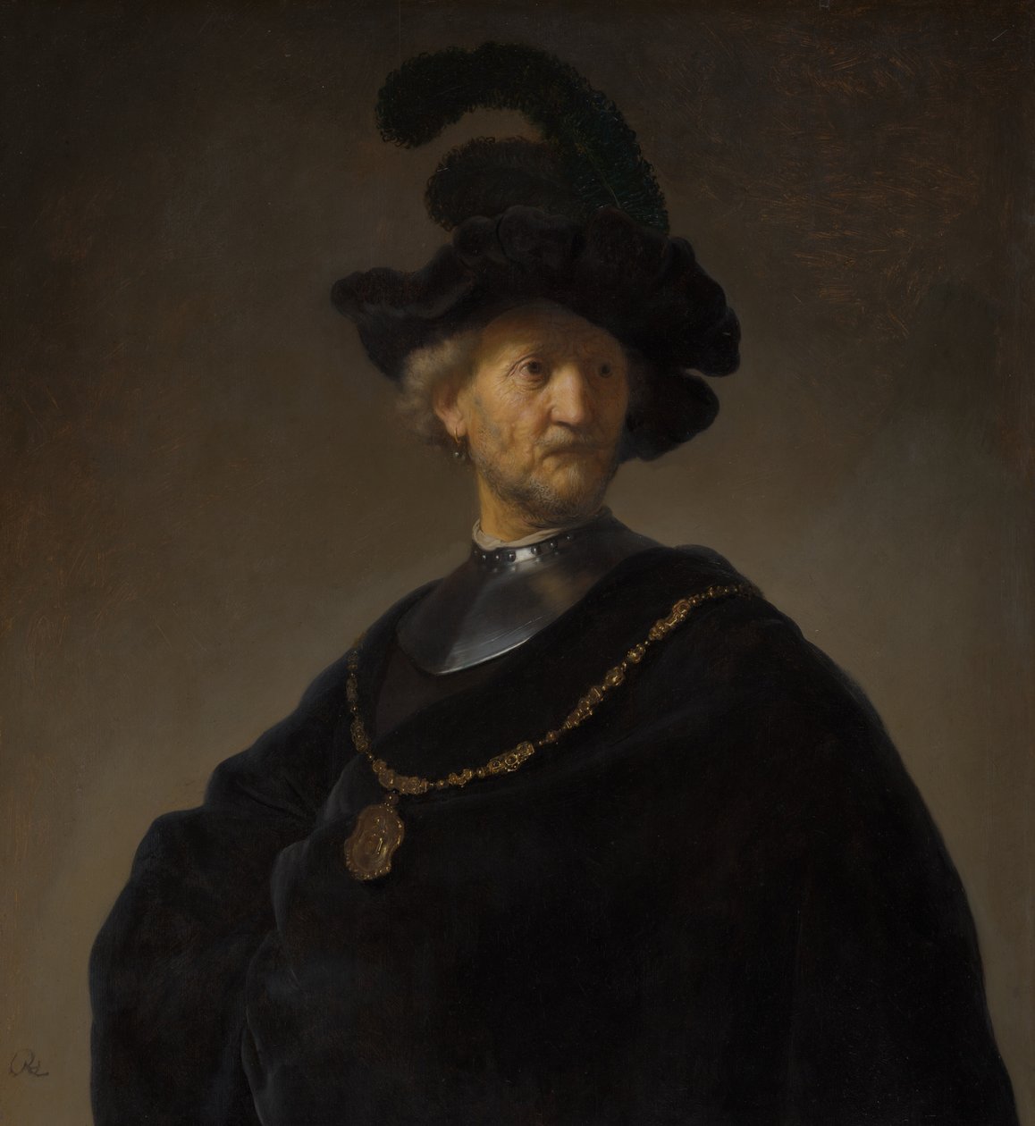 Starý muž se zlatým řetězem od Rembrandt van Rijn
