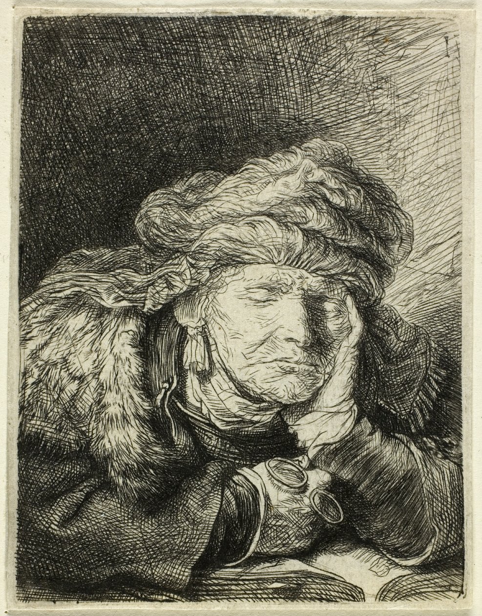 Stará žena spící od Rembrandt van Rijn