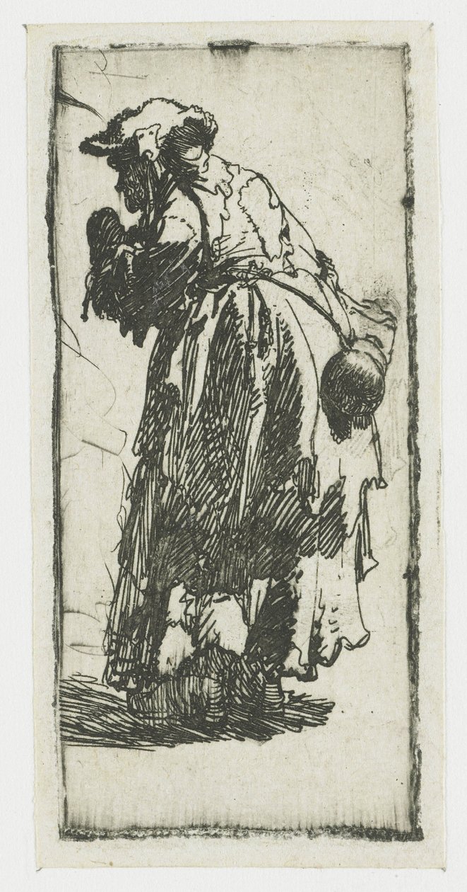 Stará žebračka s tykvou od Rembrandt van Rijn