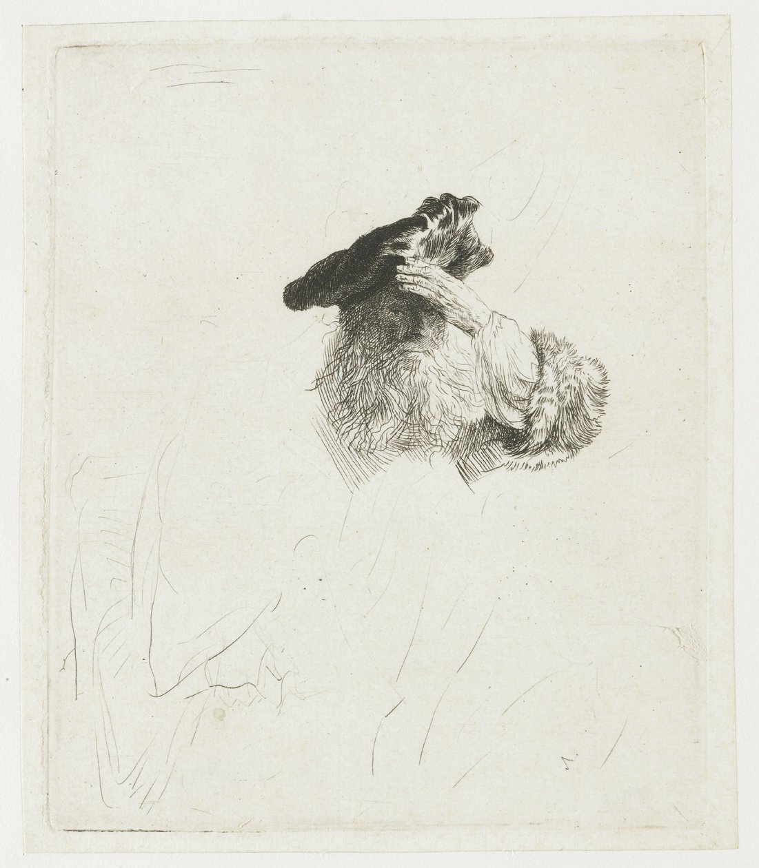 Starý muž, který si rukou zakrývá oči od Rembrandt van Rijn
