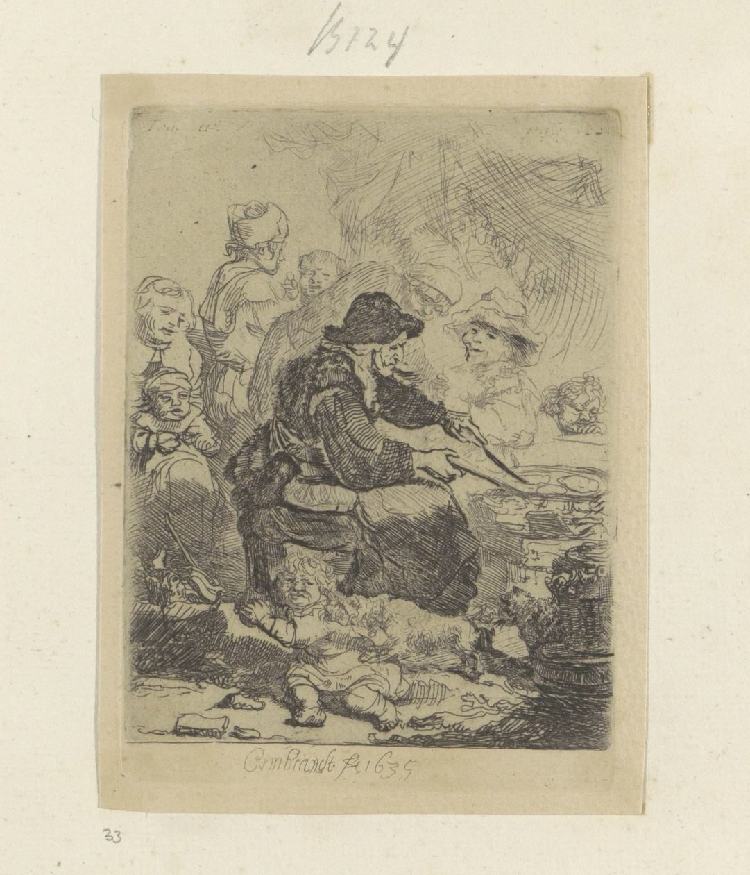 Pannekoekenbakster Kolekce osmdesáti pěti původních tisků (název série) od Rembrandt van Rijn
