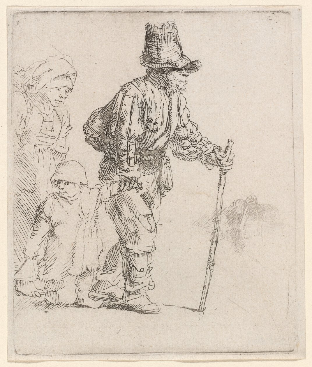 Selská rodina na trampu od Rembrandt van Rijn