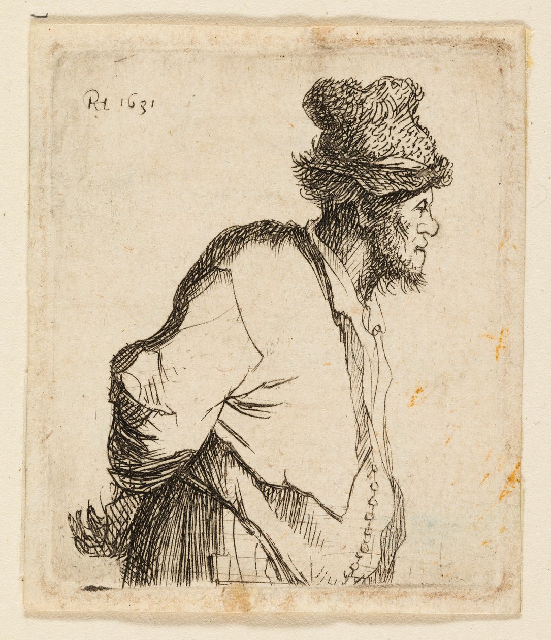 Rolník s rukama za zády od Rembrandt van Rijn