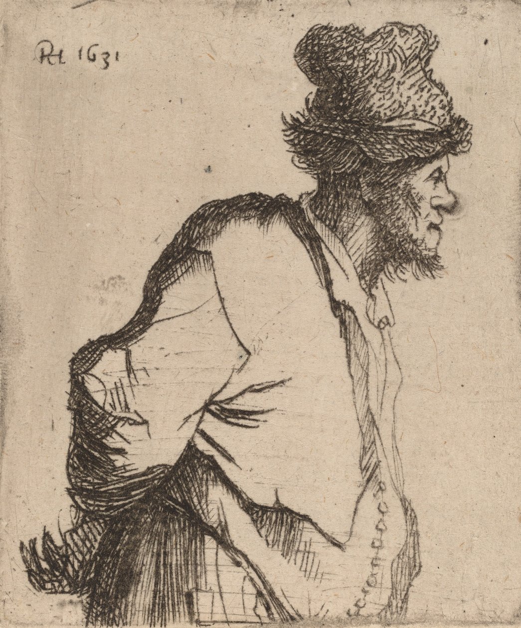 Rolník s rukama za zády, 1631. od Rembrandt van Rijn