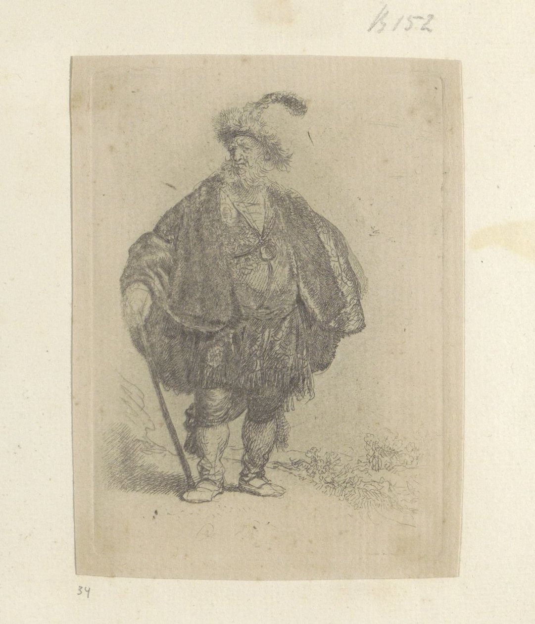 Perzský člověk Kolekce osmdesáti pěti původních tisků (název série) od Rembrandt van Rijn
