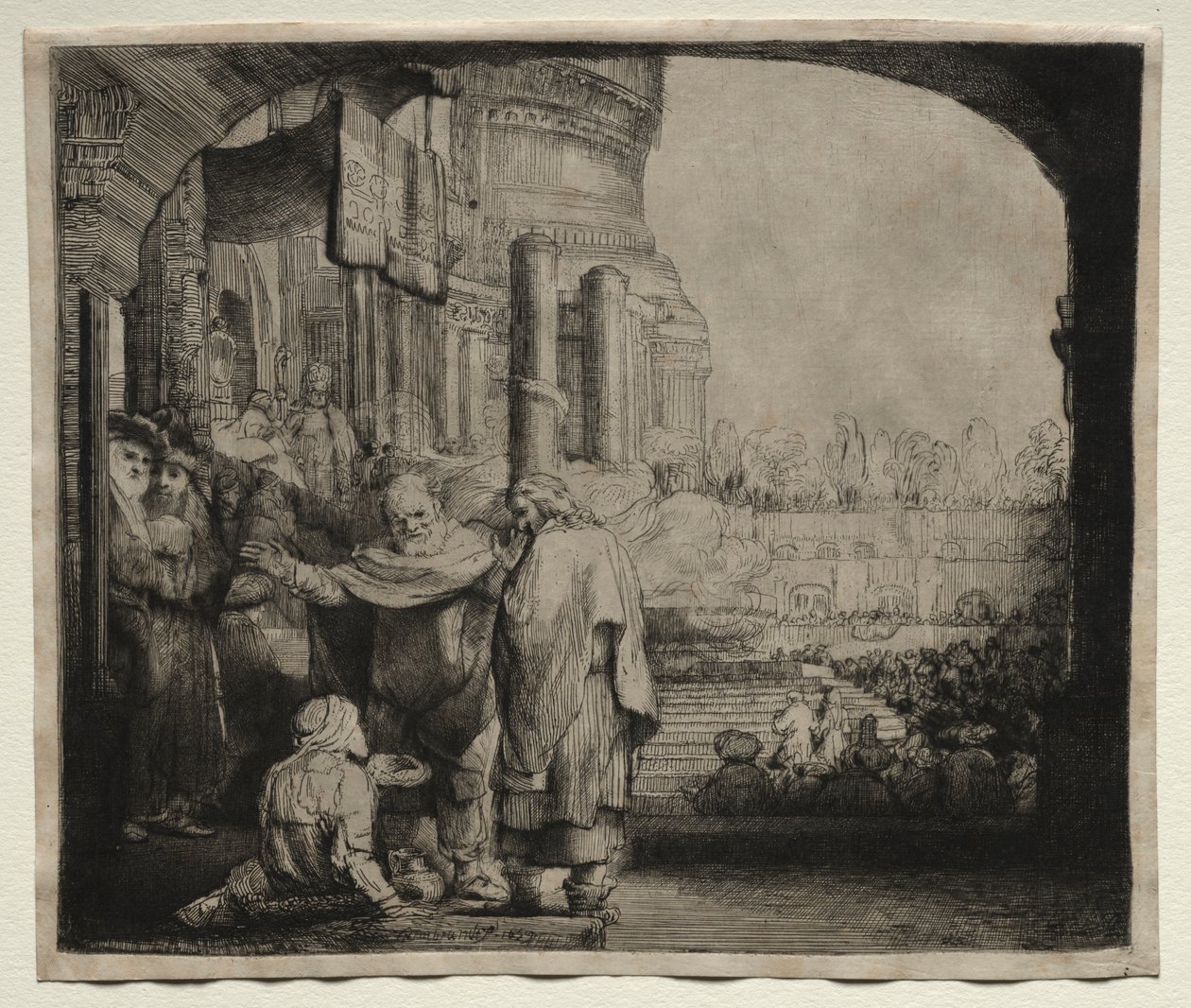 Petr a Jan léčení mrzáka u brány chrámu od Rembrandt van Rijn