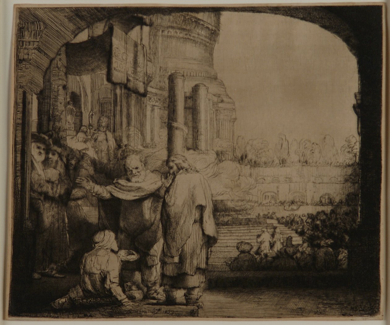 Petra a Jana u brány chrámu od Rembrandt van Rijn