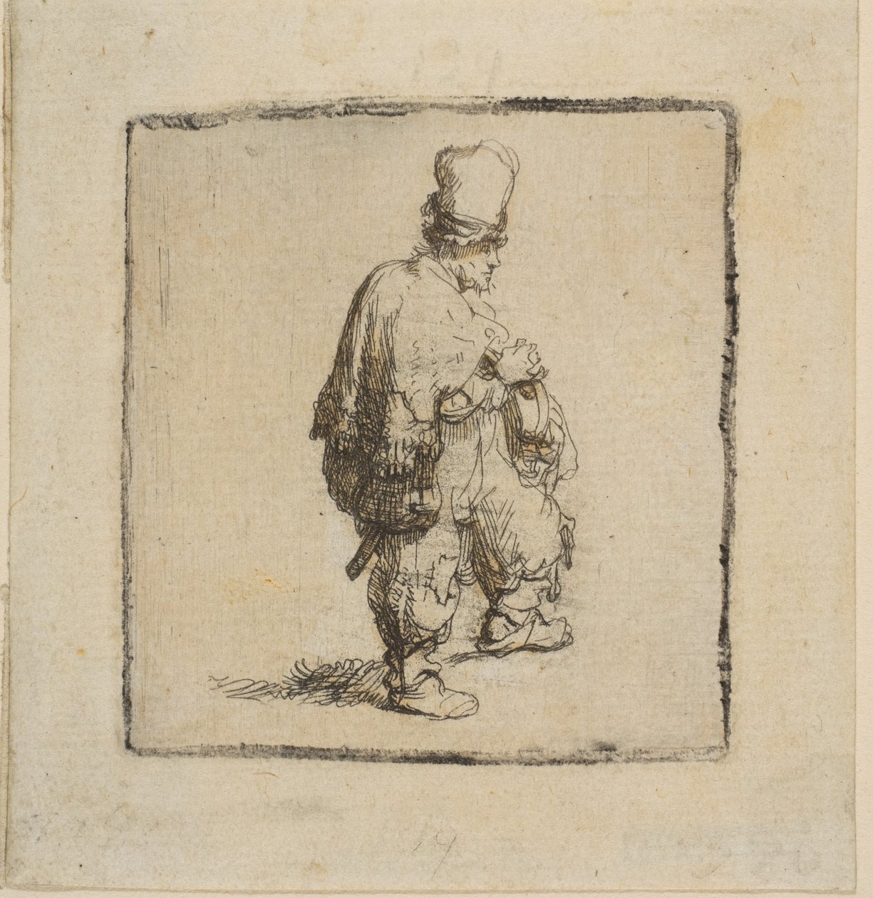 Polák stojící se založenýma rukama, 1630-40. od Rembrandt van Rijn